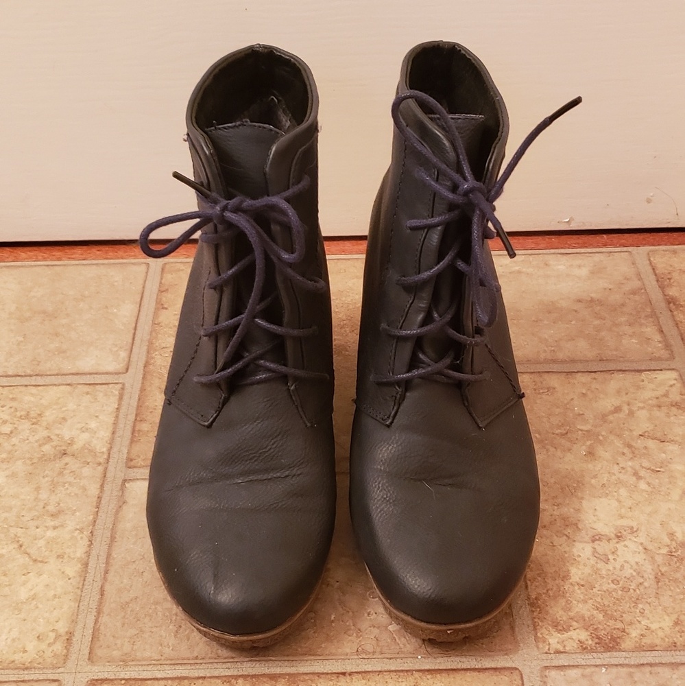 Blue ankle boots